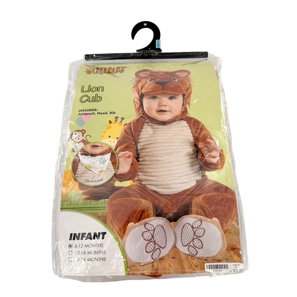 Spirit Halloween Costume Lion Plush Cub 6-12 Months Infant Child Jungle Infant - Picture 2 of 12
